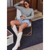 Ekouaer Women’s Waffle Knit Pajama Sets Comfy Long Sleeve Lounge Sets 2 Piece Matching Pj Sets with Pockets(Light Grey)