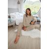 Ekouaer Women’s Waffle Knit Pajama Sets Comfy Long Sleeve Lounge Sets 2 Piece Matching Pj Sets with Pockets(Light Khaki)
