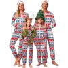 Ekouaer Christmas Matching Family Onesie Pajamas Hoodie One Piece Pajamas Zipper Thermal Sleepwear with Pockets Family Christmas Deer Print Men M