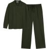 Ekouaer Lounge Sets for Women 2 Piece Outfits 2024 Long Sleeve Top with Pants Sweatsuit Tracksuit S-XXL(Army Green)