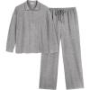 Ekouaer Lounge Sets for Women 2 Piece Outfits 2024 Long Sleeve Top with Pants Sweatsuit Tracksuit S-XXL(Light Grey)