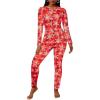Ekouaer Womens Onesie Adult Button One Piece Pajama Long Sleeve Onesie Pajamas Jumpsuit Sleepwear for Women(Snowflake)