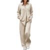 Ekouaer Womens Satin Silky Pajama Set 2 Piece Print PJs Soft Loungewear Button Down Sleepwear with Elastic Waist Long Pants(Champagne)