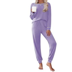 Ekouaer Pajamas Set for Women Soft Comfy Pjs Sets Long Sleeve Sleepwear Loungewear S-XXL(Lilac)