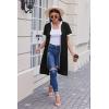 Ekouaer Housecoat Women Zipper Front Duster Robe Short Sleeve Lounger Housedress Pockets Nightgown Casual Nights S-XXXL(Black)