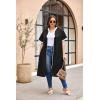 Ekouaer Housecoat Women Zipper Front Duster Robe Short Sleeve Lounger Housedress Pockets Nightgown Casual Nights S-XXXL(Black)