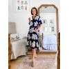 Ekouaer Housecoat Women Zipper Front Duster Robe Short Sleeve Lounger Housedress Pockets Nightgown Casual Nights S-XXXL(Pat15)