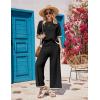 Ekouaer Lounge Set for Women Travel Outfits 2 Piece Sets Short Sleeve Sweater Top Wide Leg Long Pants Loungewear(Black)