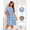 Ekouaer Moo Moos for Women Button House Dresses for Women with Pocket Mumu S-3XL(Blue Boho)