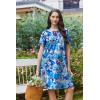 Ekouaer Moo Moos for Women Button House Dresses for Women with Pocket Mumu S-3XL(Blue Flower)