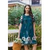 Ekouaer Moo Moos for Women Button House Dresses for Women with Pocket Mumu S-3XL(Blue Green Flower)