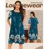 Ekouaer Moo Moos for Women Button House Dresses for Women with Pocket Mumu S-3XL(Blue Green Flower)