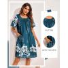 Ekouaer Moo Moos for Women Button House Dresses for Women with Pocket Mumu S-3XL(Blue Green Flower)