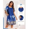 Ekouaer Moo Moos for Women Button House Dresses for Women with Pocket Mumu S-3XL(Blue Mandala)
