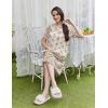Ekouaer Moo Moos for Women Button House Dresses for Women with Pocket Mumu S-3XL(Khaki Flower)