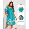 Ekouaer Moo Moos for Women Button House Dresses for Women with Pocket Mumu S-3XL(Light Blue)
