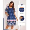 Ekouaer Moo Moos for Women Button House Dresses for Women with Pocket Mumu S-3XL(Navy Boho)