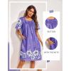 Ekouaer Moo Moos for Women Button House Dresses for Women with Pocket Mumu S-3XL(Purple)