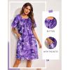 Ekouaer Moo Moos for Women Button House Dresses for Women with Pocket Mumu S-3XL(Purple Flower)