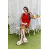 Ekouaer Moo Moos for Women Button House Dresses for Women with Pocket Mumu S-3XL(Red Boho)