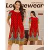 Ekouaer Moo Moos for Women Button House Dresses for Women with Pocket Mumu S-3XL(Red Boho)