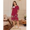Ekouaer Moo Moos for Women Button House Dresses for Women with Pocket Mumu S-3XL(Red Boho Flower)