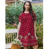 Ekouaer Moo Moos for Women Button House Dresses for Women with Pocket Mumu S-3XL(Red Boho Flower)