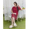 Ekouaer Moo Moos for Women Button House Dresses for Women with Pocket Mumu S-3XL(Red Boho Flower)