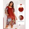 Ekouaer Moo Moos for Women Button House Dresses for Women with Pocket Mumu S-3XL(Red Mandala)