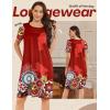 Ekouaer Moo Moos for Women Button House Dresses for Women with Pocket Mumu S-3XL(Red Mandala)