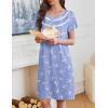 Ekouaer Moo Moos for Women House Dress with Pockets Short Sleeve Mumu Dress Button Down Nightgown Soft Sleepwear S-XXXL(Blue Pigeon)