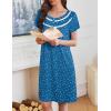 Ekouaer Moo Moos for Women House Dress with Pockets Short Sleeve Mumu Dress Button Down Nightgown Soft Sleepwear S-XXXL(Blue Puppy)