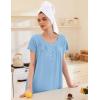 Ekouaer Moo Moos for Women House Dress with Pockets Short Sleeve Mumu Dress Button Down Nightgown Soft Sleepwear S-XXXL(Light Blue)