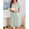 Ekouaer Moo Moos for Women House Dress with Pockets Short Sleeve Mumu Dress Button Down Nightgown Soft Sleepwear S-XXXL(Light Green)