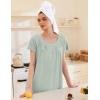 Ekouaer Moo Moos for Women House Dress with Pockets Short Sleeve Mumu Dress Button Down Nightgown Soft Sleepwear S-XXXL(Light Green)