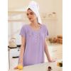 Ekouaer Moo Moos for Women House Dress with Pockets Short Sleeve Mumu Dress Button Down Nightgown Soft Sleepwear S-XXXL(Lilac)