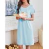 Ekouaer Moo Moos for Women House Dress with Pockets Short Sleeve Mumu Dress Button Down Nightgown Soft Sleepwear S-XXXL(Pale Blue)