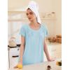 Ekouaer Moo Moos for Women House Dress with Pockets Short Sleeve Mumu Dress Button Down Nightgown Soft Sleepwear S-XXXL(Pale Blue)