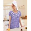 Ekouaer Moo Moos for Women House Dress with Pockets Short Sleeve Mumu Dress Button Down Nightgown Soft Sleepwear S-XXXL(Purple Dots)