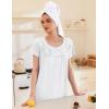 Ekouaer Moo Moos for Women House Dress with Pockets Short Sleeve Mumu Dress Button Down Nightgown Soft Sleepwear S-XXXL(White)