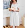 Ekouaer Moo Moos for Women House Dress with Pockets Short Sleeve Mumu Dress Button Down Nightgown Soft Sleepwear S-XXXL(White)