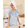 Ekouaer Moo Moos for Women House Dress with Pockets Short Sleeve Mumu Dress Button Down Nightgown Soft Sleepwear S-XXXL(White Floral)