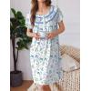 Ekouaer Moo Moos for Women House Dress with Pockets Short Sleeve Mumu Dress Button Down Nightgown Soft Sleepwear S-XXXL(White Floral)