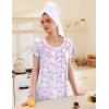 Ekouaer Moo Moos for Women House Dress with Pockets Short Sleeve Mumu Dress Button Down Nightgown Soft Sleepwear S-XXXL(White Sakura)