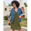 Ekouaer Nightgown for Women Sleeveless Sleepwear Lightweight Racerback Sleep Shirt Pleated V Neck Night Dress Short Chemise(Army Green)
