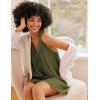 Ekouaer Nightgown for Women Sleeveless Sleepwear Lightweight Racerback Sleep Shirt Pleated V Neck Night Dress Short Chemise(Army Green)