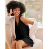 Ekouaer Nightgown for Women Sleeveless Sleepwear Lightweight Racerback Sleep Shirt Pleated V Neck Night Dress Short Chemise(Black)