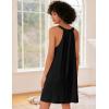 Ekouaer Nightgown for Women Sleeveless Sleepwear Lightweight Racerback Sleep Shirt Pleated V Neck Night Dress Short Chemise(Black)