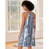 Ekouaer Nightgown for Women Sleeveless Sleepwear Lightweight Racerback Sleep Shirt Pleated V Neck Night Dress Short Chemise(Blue Tie Dye)