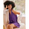 Ekouaer Nightgown for Women Sleeveless Sleepwear Lightweight Racerback Sleep Shirt Pleated V Neck Night Dress Short Chemise(Bright Purple)